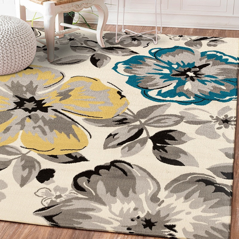 High Quality Abstract Flower Art Carpet For Living Room Bedroom Anti-slip Floor Mat