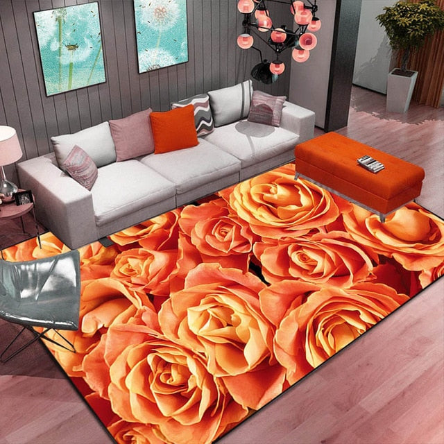 High Quality Abstract Flower Art Carpet For Living Room Bedroom Anti-slip Floor Mat