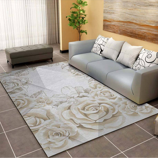 High Quality Abstract Flower Art Carpet For Living Room Bedroom Anti-slip Floor Mat