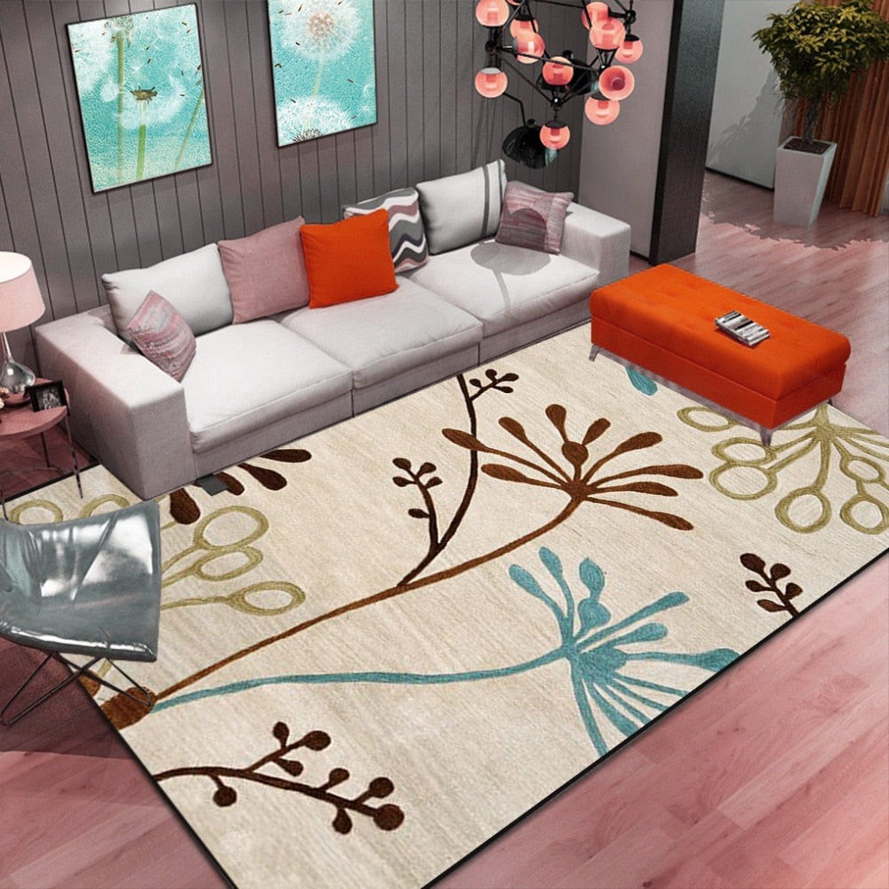 High Quality Abstract Flower Art Carpet For Living Room Bedroom Anti-slip Floor Mat