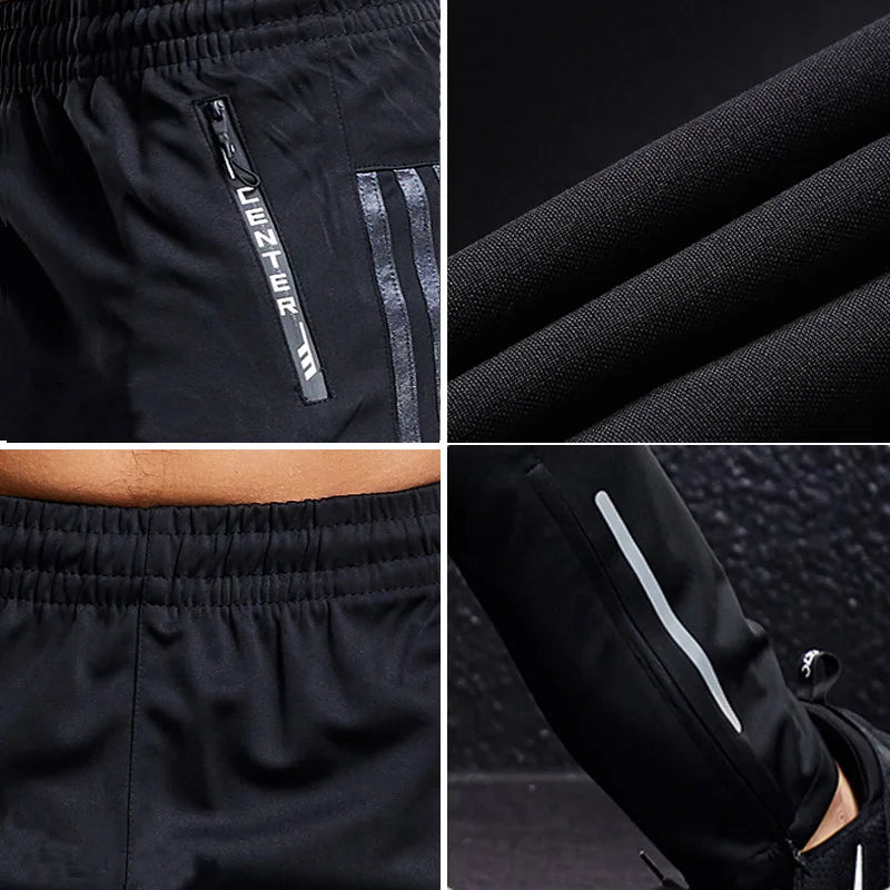 Men Running Pants With Zipper Pockets