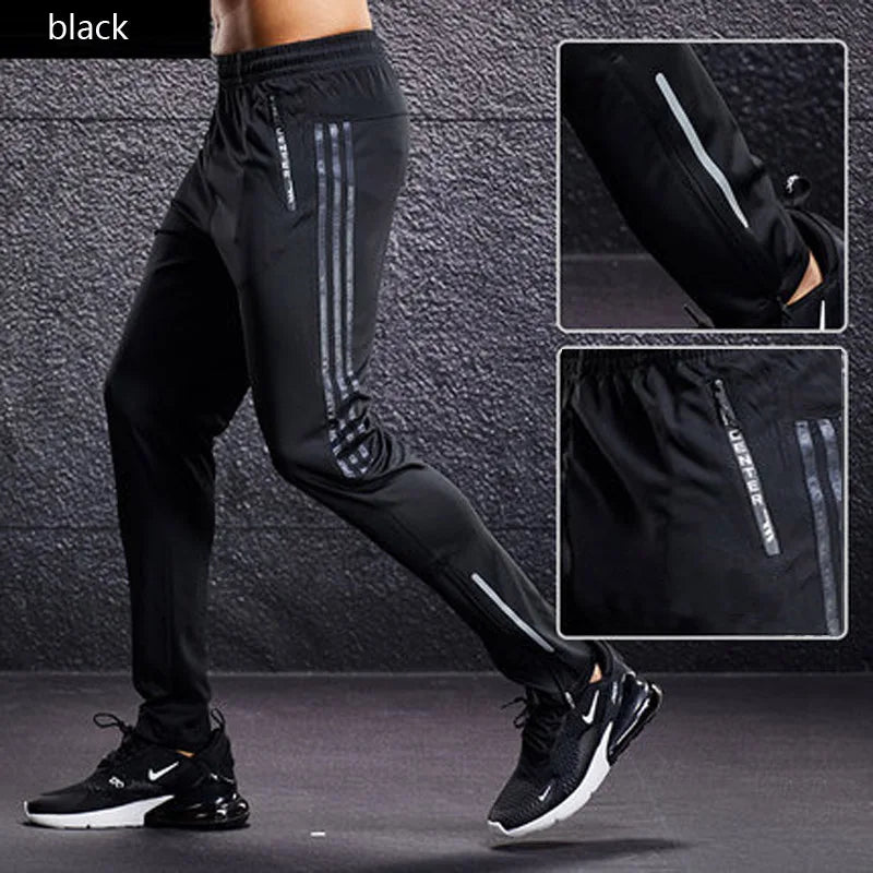 Men Running Pants With Zipper Pockets