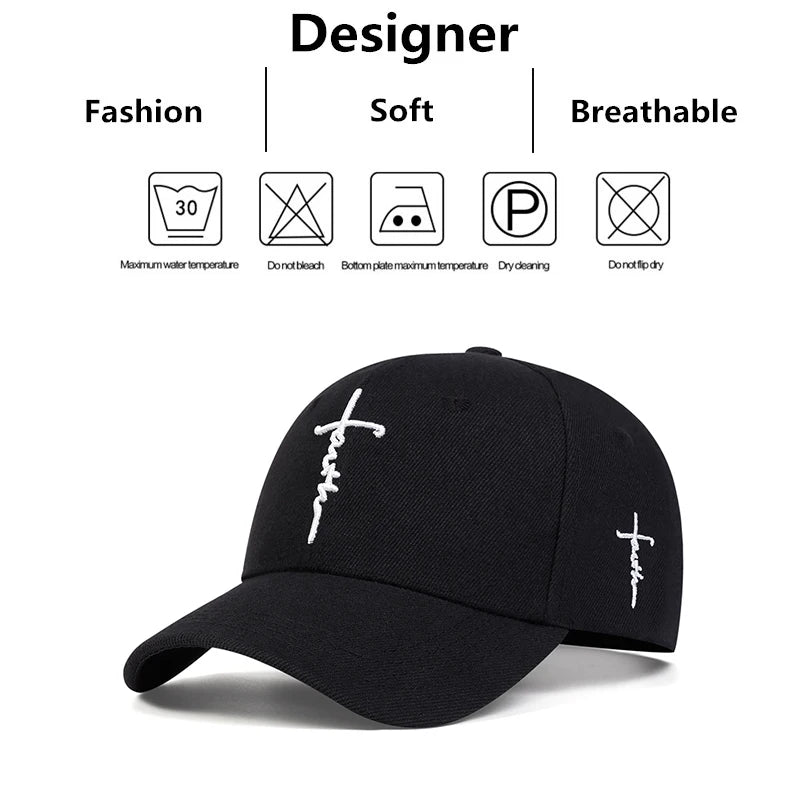 Faith Embroidery Baseball Cap Men Women Cotton Snapback