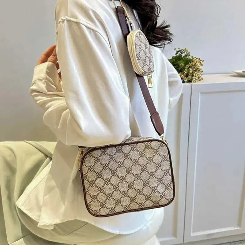 Crossbody Vintage Fashion Handle Handbag Women Solid Soft PU Leather