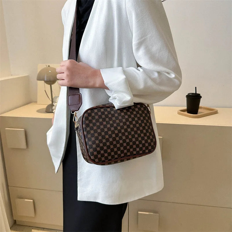 Crossbody Vintage Fashion Handle Handbag Women Solid Soft PU Leather