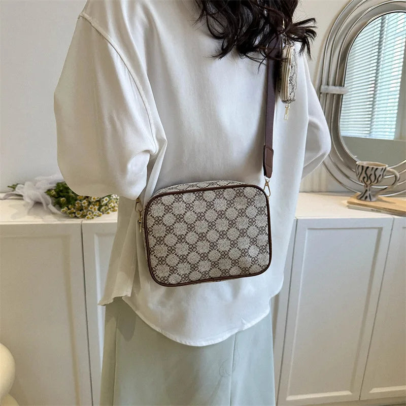 Crossbody Vintage Fashion Handle Handbag Women Solid Soft PU Leather