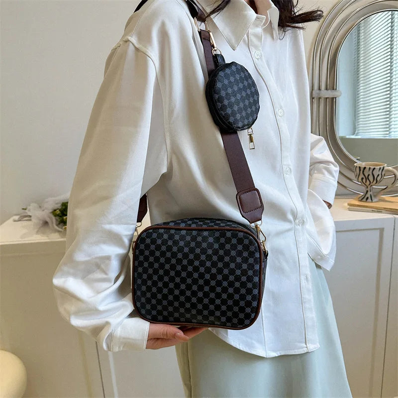 Crossbody Vintage Fashion Handle Handbag Women Solid Soft PU Leather
