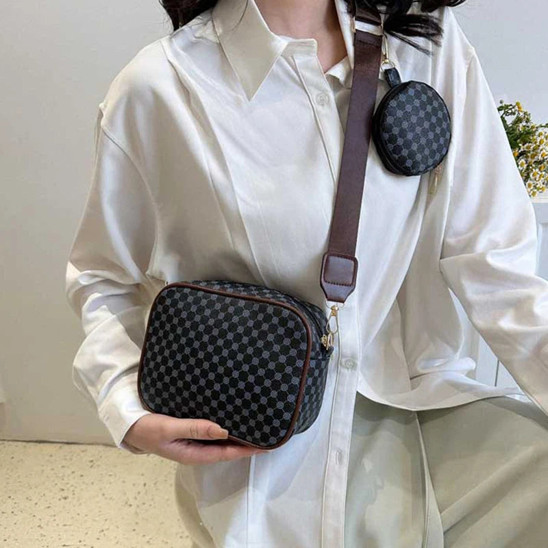 Crossbody Vintage Fashion Handle Handbag Women Solid Soft PU Leather