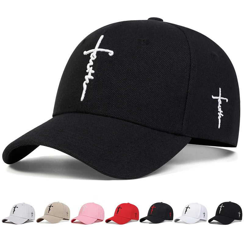 Faith Embroidery Baseball Cap Men Women Cotton Snapback