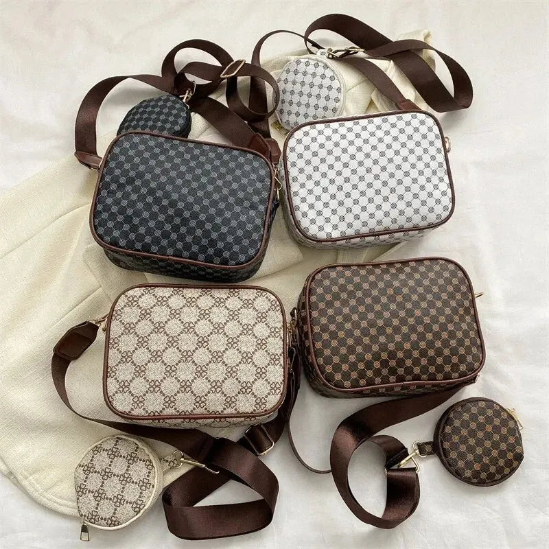 Crossbody Vintage Fashion Handle Handbag Women Solid Soft PU Leather