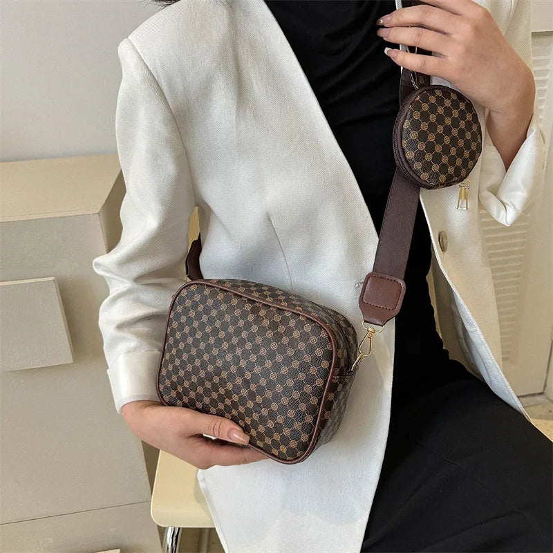 Crossbody Vintage Fashion Handle Handbag Women Solid Soft PU Leather