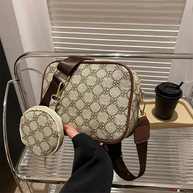 Crossbody Vintage Fashion Handle Handbag Women Solid Soft PU Leather