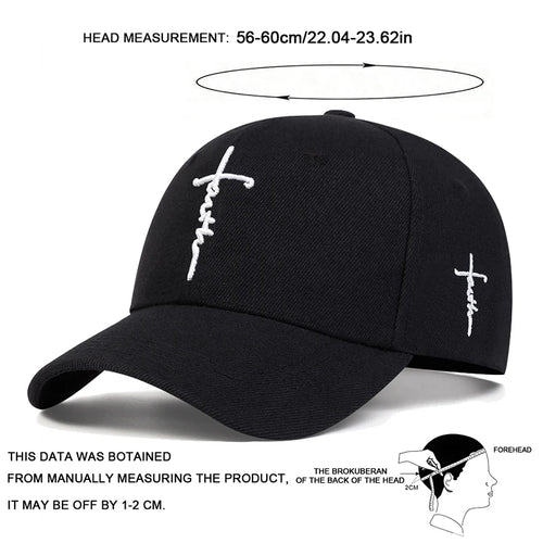 Faith Embroidery Baseball Cap Men Women Cotton Snapback