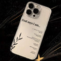Christian Affirmations Bible Verse Scripture Quote Phone Case For iPhone 16e 16 15 14 13 12 11 Pro Max Plus Transparent Soft TPU